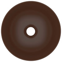 Lavandino da Bagno in Ceramica Marrone Scuro Rotondo 146984
