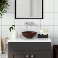 Lavandino da Bagno-Lavabo-Lavello in Ceramica Marrone Scuro Rotondo
