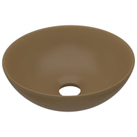 Lavandino da Bagno in Ceramica Crema Opaco Rotondo cod mxl 50231
