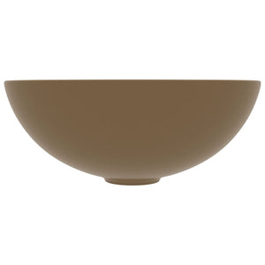 Lavandino da Bagno in Ceramica Crema Opaco Rotondo cod mxl 50231