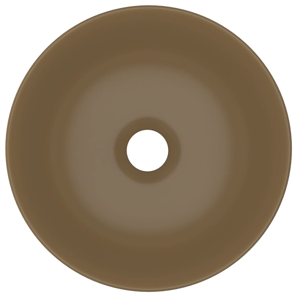 Lavandino da Bagno in Ceramica Crema Opaco Rotondo cod mxl 50231