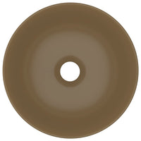 Lavandino da Bagno in Ceramica Crema Opaco Rotondo cod mxl 50231