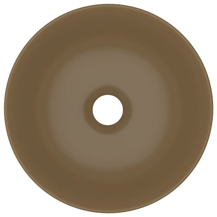 Lavandino da Bagno in Ceramica Crema Opaco Rotondo cod mxl 50231