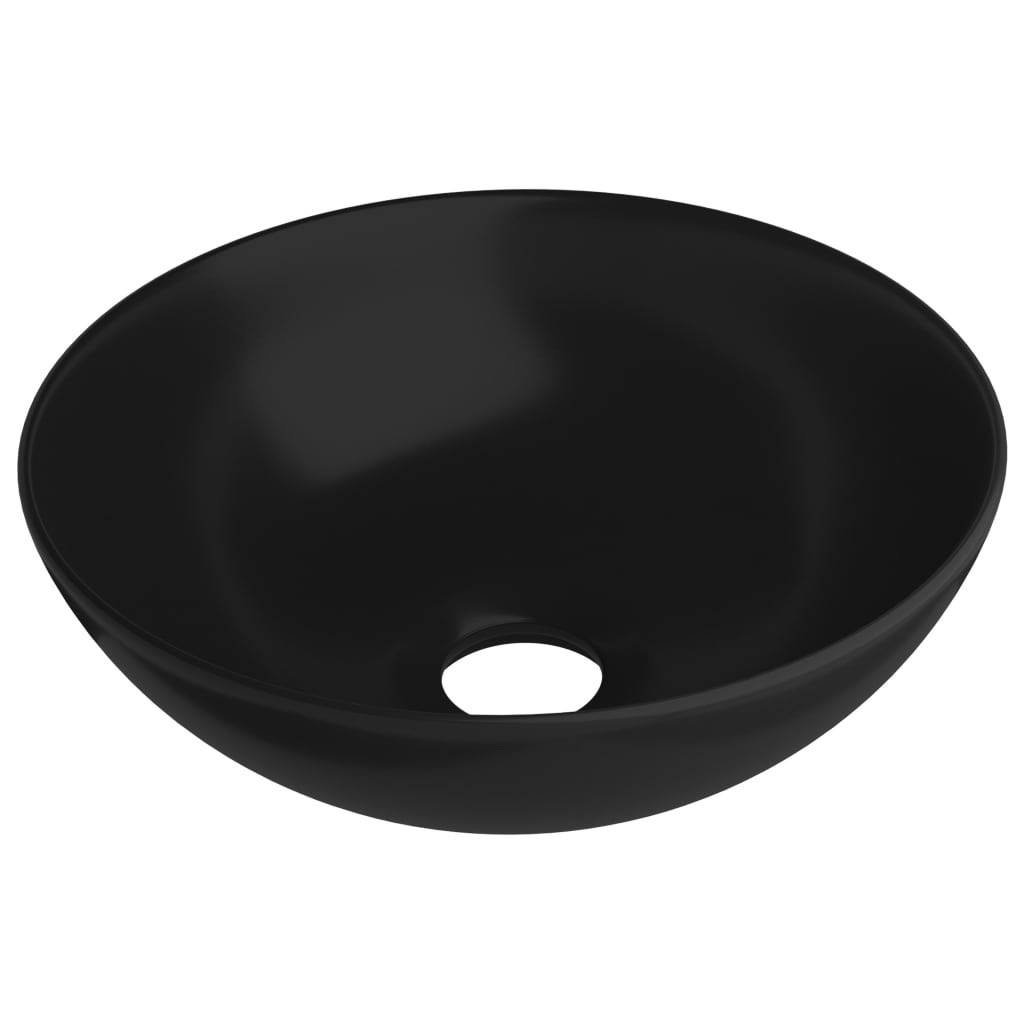 Lavandino da Bagno in Ceramica Nero Opaco Rotondo cod mxl 54367