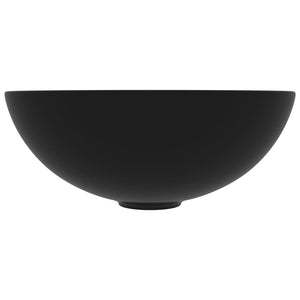 Lavandino-Lavello da Bagno in Ceramica Nero Opaco Rotondo
