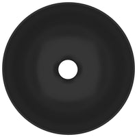 Lavandino da Bagno in Ceramica Nero Opaco Rotondo 146986