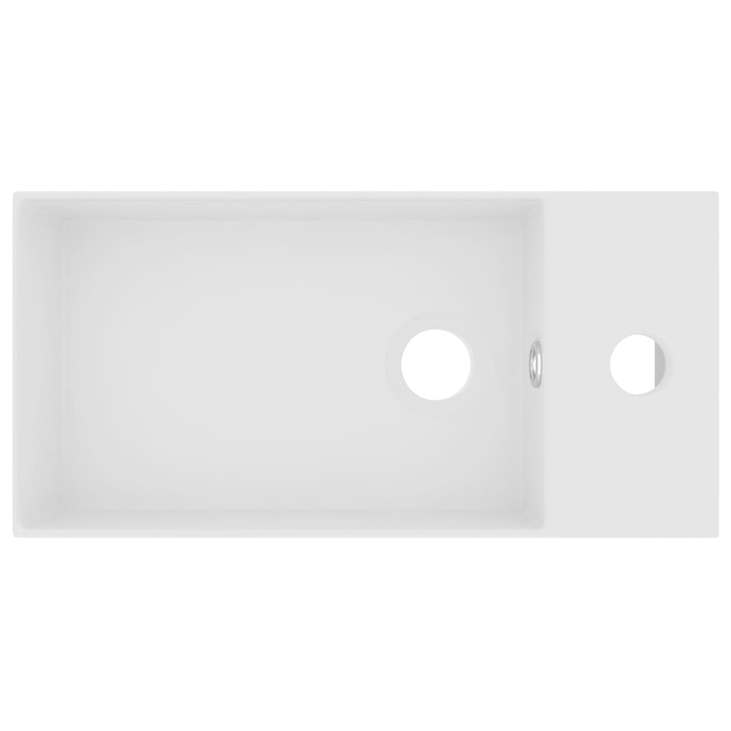 Lavandino-Lavello con Troppopieno in Ceramica Bianco Opaco