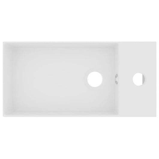 Lavandino-Lavello con Troppopieno in Ceramica Bianco Opaco