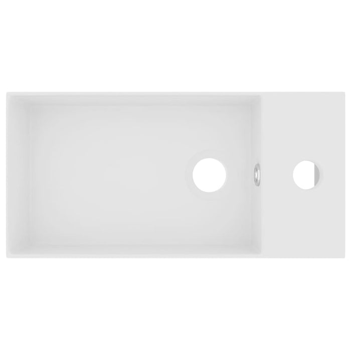 Lavandino-Lavello con Troppopieno in Ceramica Bianco Opaco