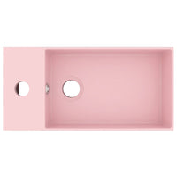 Lavandino con Troppopieno in Ceramica Rosa Opaco 146988
