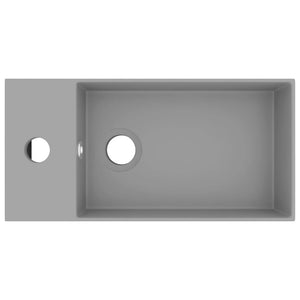 Lavandino con Troppopieno in Ceramica Grigio Chiaro cod mxl 44752