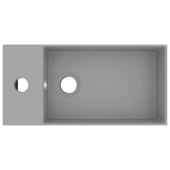 Lavandino con Troppopieno in Ceramica Grigio Chiaro cod mxl 44752