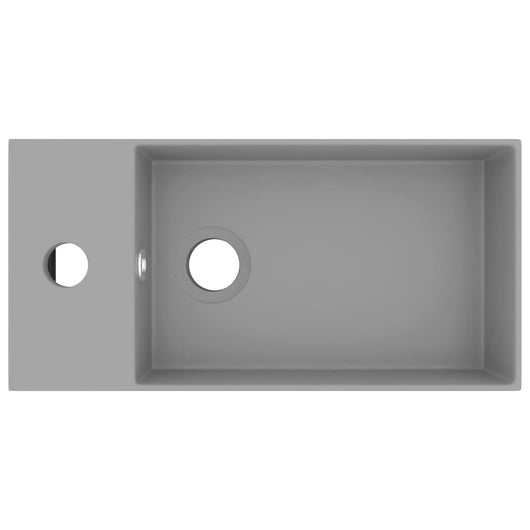 Lavandino-Lavello con Troppopieno in Ceramica Grigio Chiaro