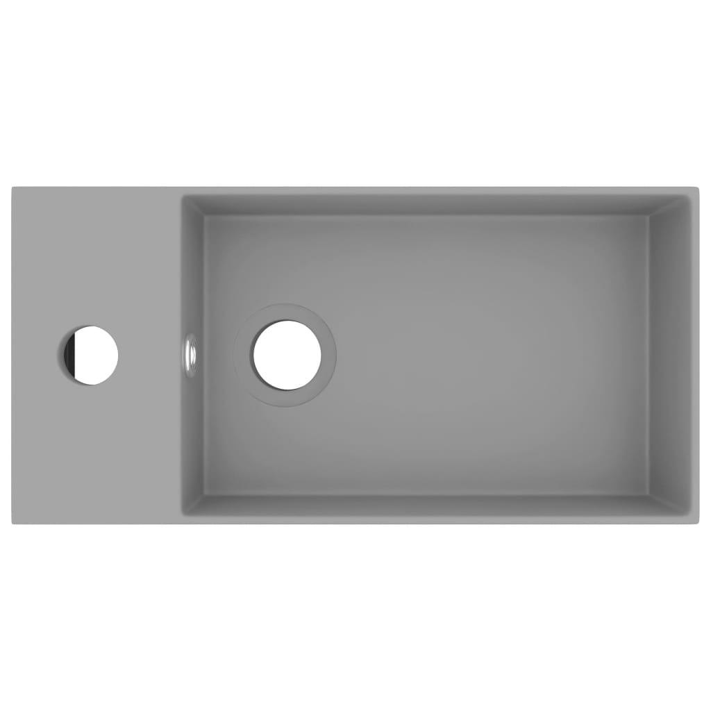 Lavandino con Troppopieno in Ceramica Grigio Chiaro 146993