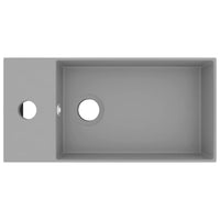 Lavabo bagno con troppopieno in ceramica 48 x 25 cm grigio chiaro 02_0002735