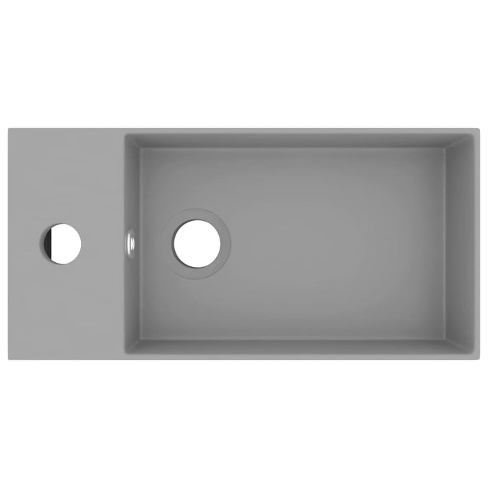 Lavabo bagno con troppopieno in ceramica 48 x 25 cm grigio chiaro 02_0002735