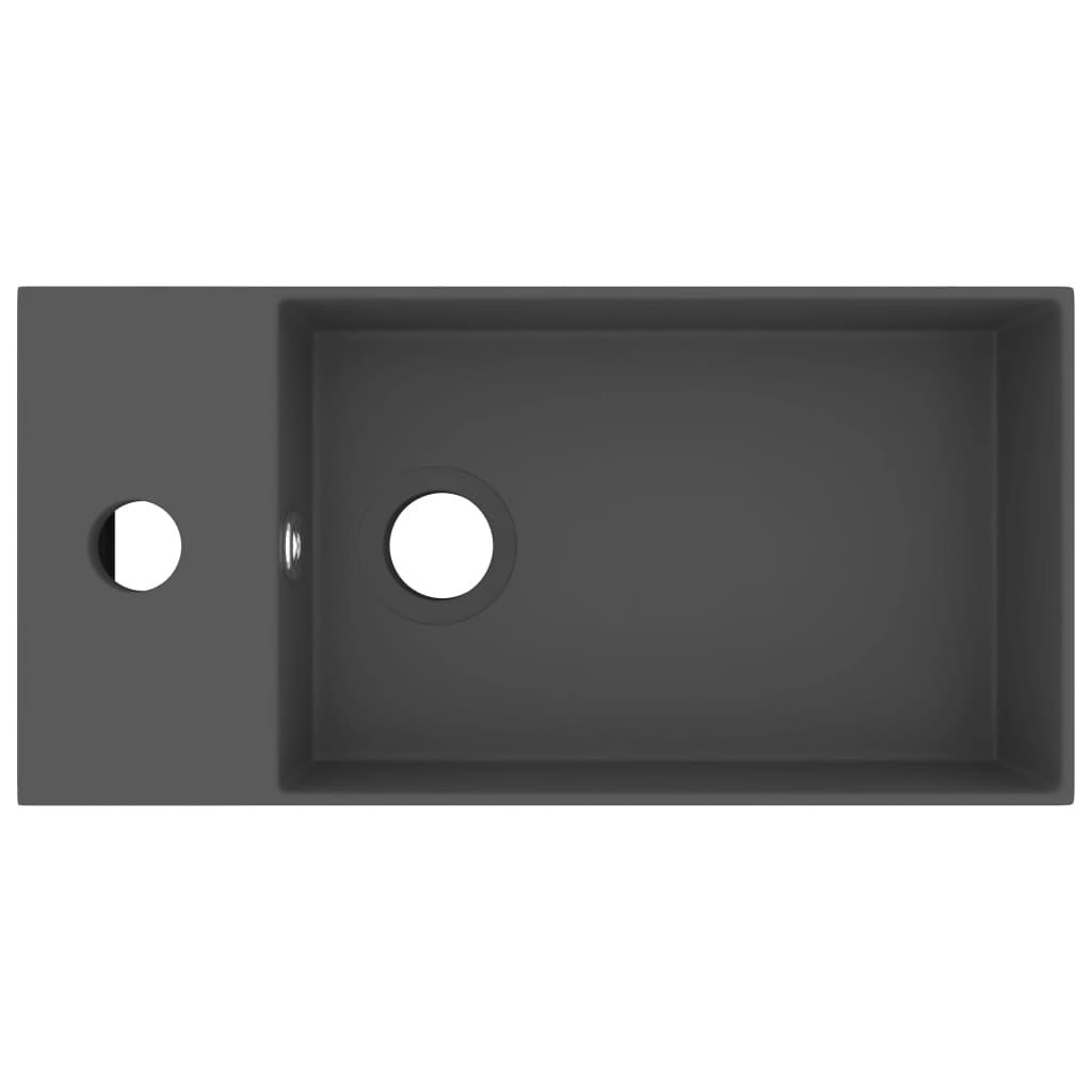 Lavandino con Troppopieno in Ceramica Grigio Scuro cod mxl 52339