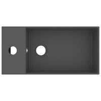 Lavandino con Troppopieno in Ceramica Grigio Scuro cod mxl 52339