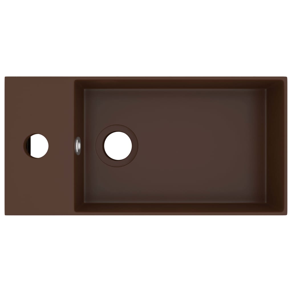 Lavandino con Troppopieno in Ceramica Marrone Scurocod mxl 104130