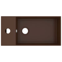 Lavandino con Troppopieno in Ceramica Marrone Scurocod mxl 104130