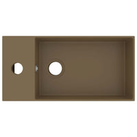 Lavandino con Troppopieno in Ceramica Crema Opaco cod mxl 40161