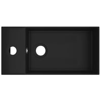 Lavandino con Troppopieno in Ceramica Nero Opaco cod mxl 50865