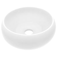 Lavandino-Lavello Lusso Rotondo Bianco Opaco 40x15 cm in Ceramica