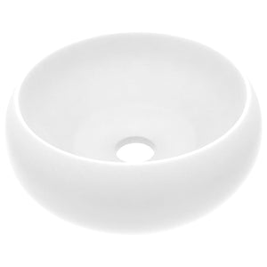 Lavandino Lusso Rotondo Bianco Opaco 40x15 cm in Ceramica 146998