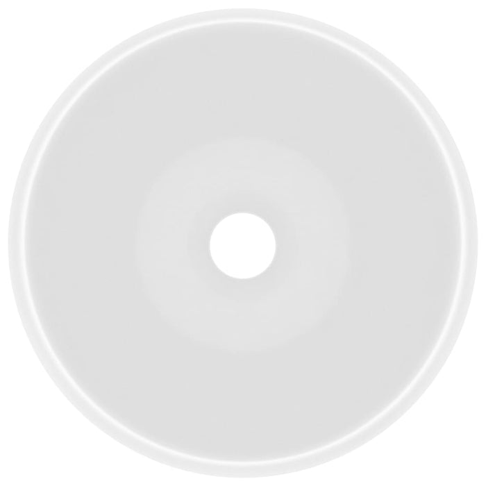 Lavabo rotondo di lusso da appoggio WC lavabo bagno cucina guardaroba interno casa 40 x 15 cm ceramica bianca opaca 02_0002740