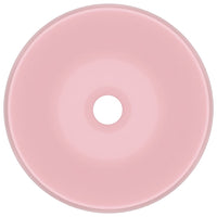 Lavandino Lusso Rotondo Rosa Opaco 40x15 cm in Ceramica 146999