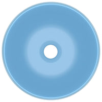 Lavandino Lusso Rotondo Azzurro Opaco 40x15 cm in Ceramica cod mxl 35403
