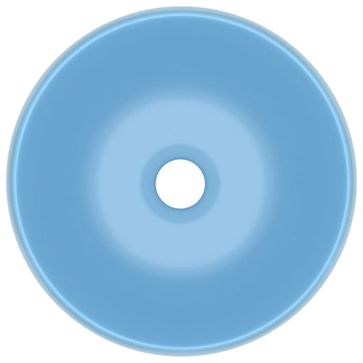 Lavandino-Lavello Lusso Rotondo Azzurro Opaco 40x15 cm in Ceramica 141177
