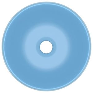 Lavandino Lusso Rotondo Azzurro Opaco 40x15 cm in Ceramica 147000