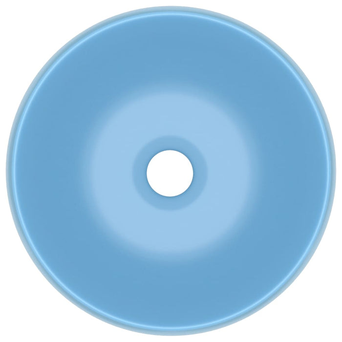 Lavandino Lusso Rotondo Azzurro Opaco 40x15 cm in Ceramica 147000
