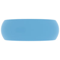 Lavandino Lusso Rotondo Azzurro Opaco 40x15 cm in Ceramica cod mxl 35403