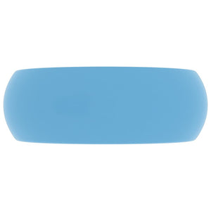 Lavandino Lusso Rotondo Azzurro Opaco 40x15 cm in Ceramica cod mxl 35403