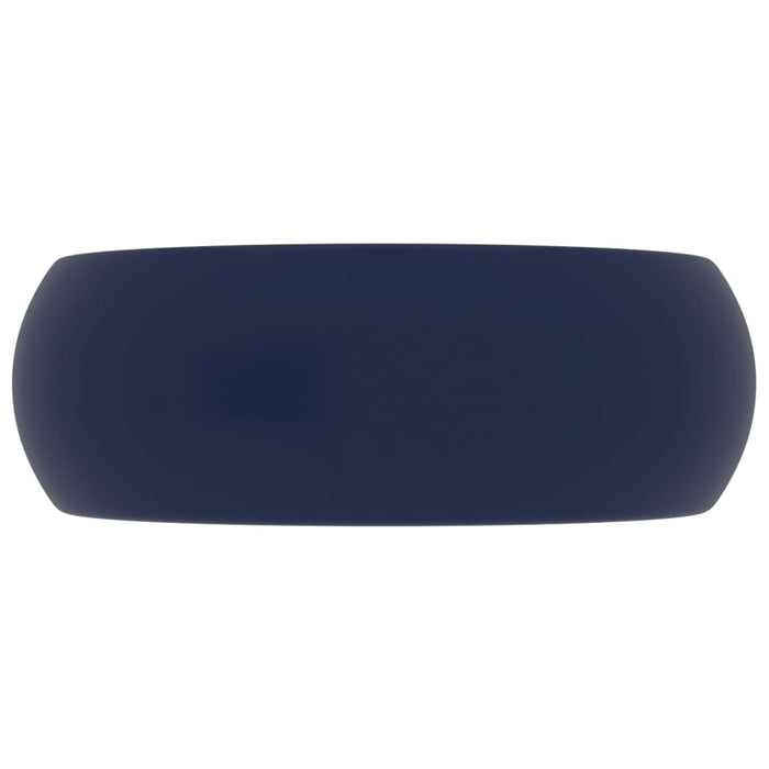 Lavandino Lusso Rotondo Blu Scuro Opaco 40x15 cm in Ceramica 147001