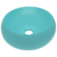 Lavandino Lusso Rotondo Verde Chiaro Opaco 40x15 cm in Ceramicacod mxl 104695