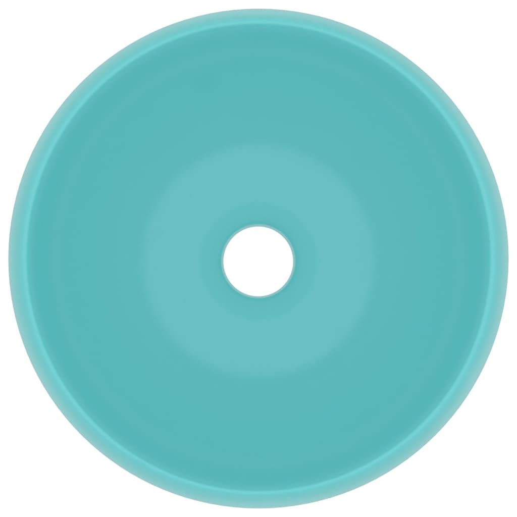Lavabo rotondo di lusso 40x15 cm ceramica verde chiaro opaco 02_0002744