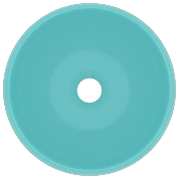 Lavabo rotondo di lusso 40x15 cm ceramica verde chiaro opaco 02_0002744