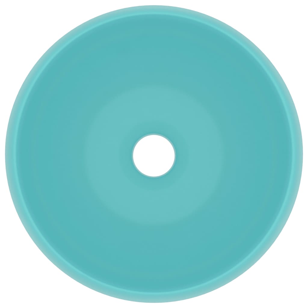 Lavandino Lusso Rotondo Verde Chiaro Opaco 40x15 cm in Ceramica 147002