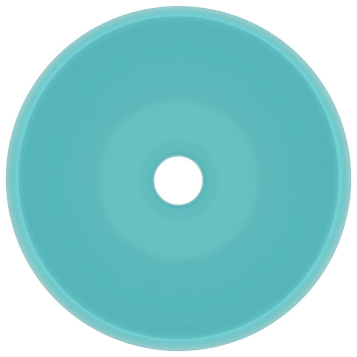 Lavandino Lusso Rotondo Verde Chiaro Opaco 40x15 cm in Ceramica 147002