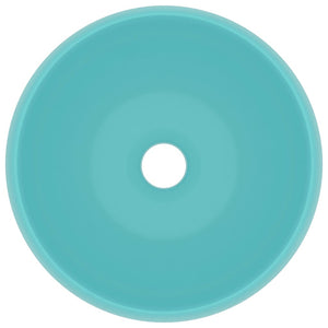 Lavandino Lusso Rotondo Verde Chiaro Opaco 40x15 cm in Ceramicacod mxl 104695