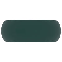 Lavandino Lusso Rotondo Verde Scuro Opaco 40x15 cm in Ceramica cod mxl 41500