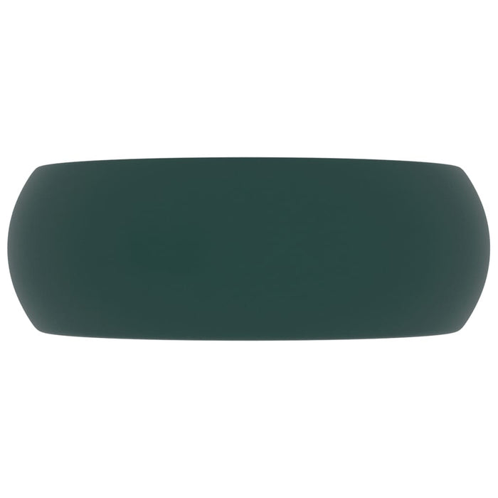 Lavandino Lusso Rotondo Verde Scuro Opaco 40x15 cm in Ceramica cod mxl 41500