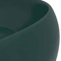 Lavandino Lusso Rotondo Verde Scuro Opaco 40x15 cm in Ceramica 147003