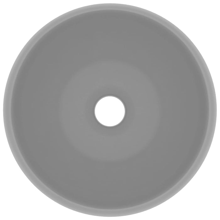 Lavandino Lusso Rotondo Grigio Chiaro Opaco 40x15cm in Ceramica cod mxl 42926