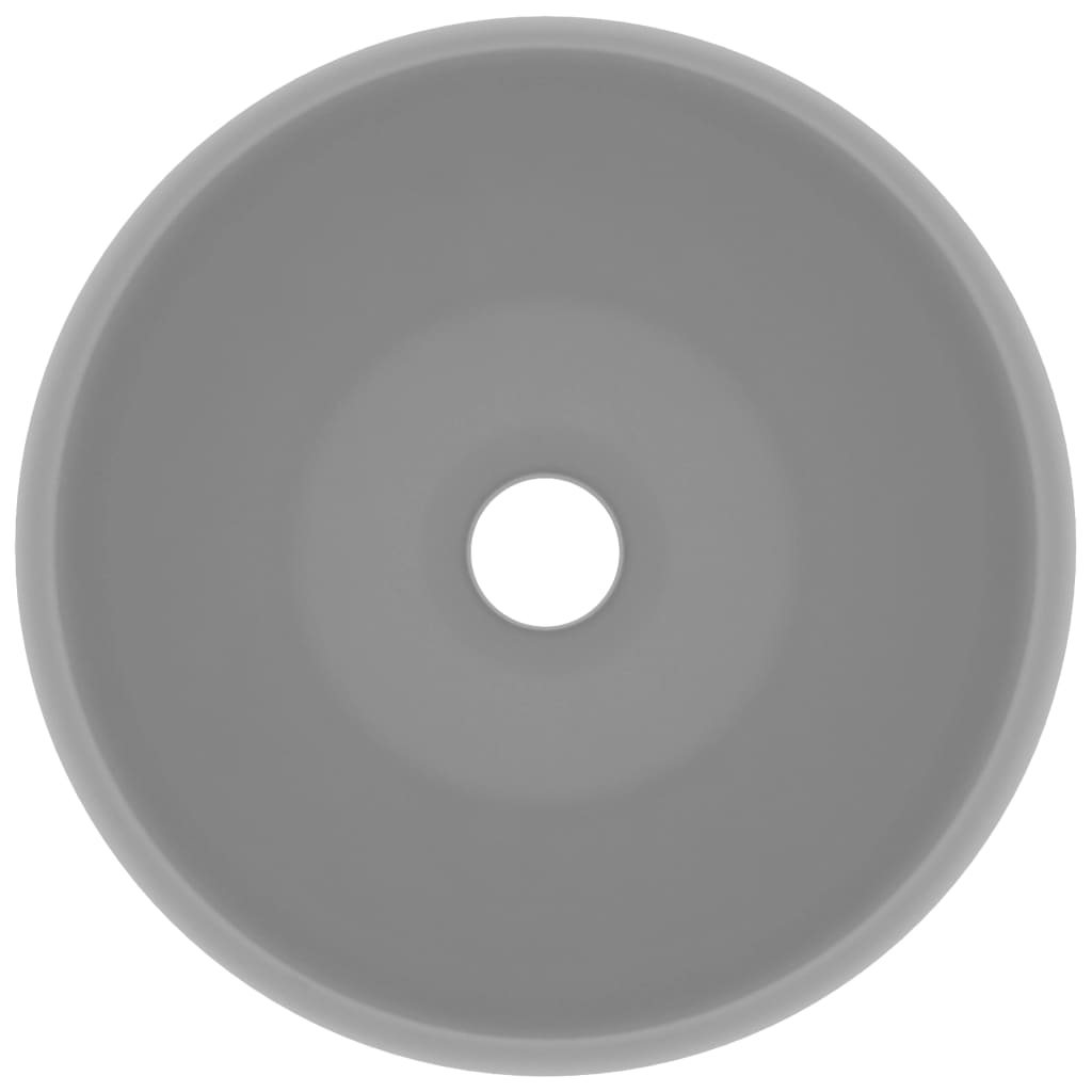 Lavandino Lusso Rotondo Grigio Chiaro Opaco 40x15cm in Ceramica 147004