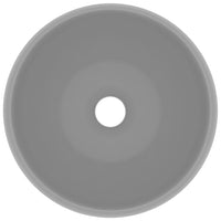 Lavandino Lusso Rotondo Grigio Chiaro Opaco 40x15cm in Ceramica 147004