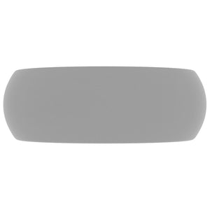 Lavandino Lusso Rotondo Grigio Chiaro Opaco 40x15cm in Ceramica 147004
